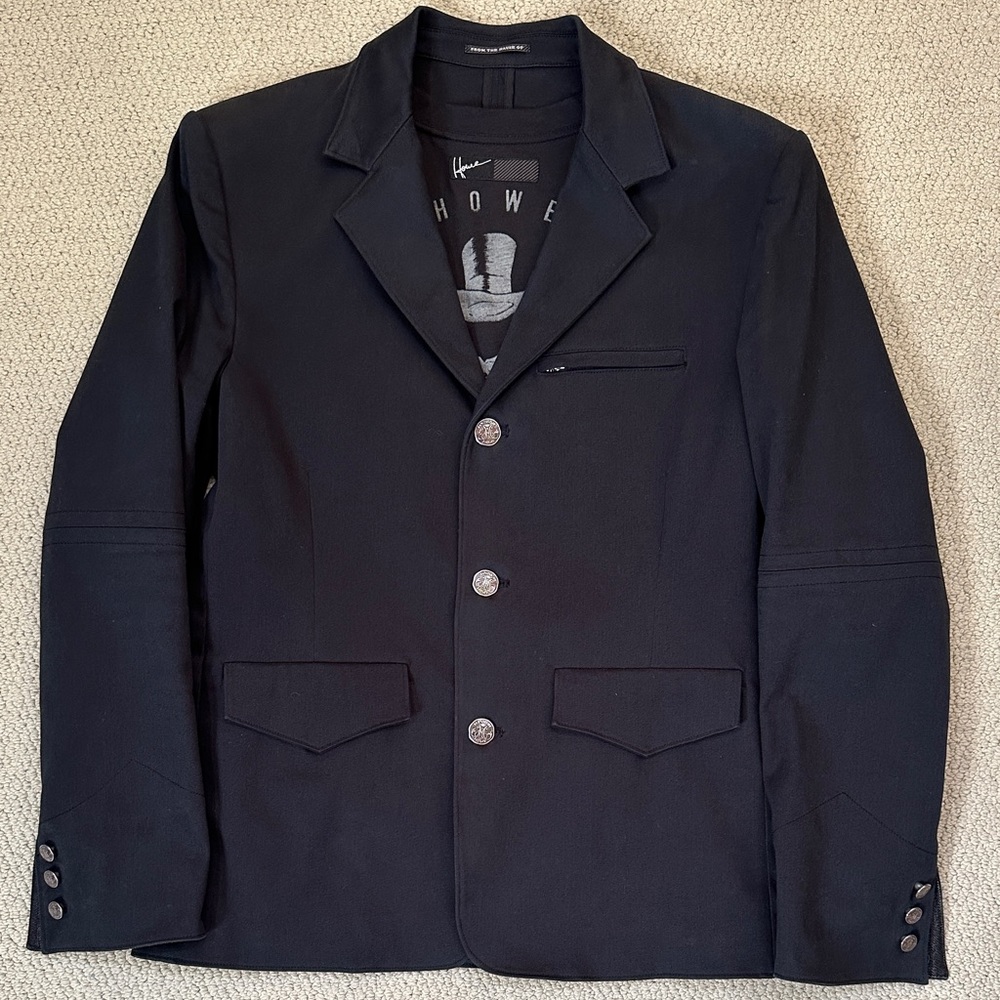 Howe casual sport coat blazer 3button black size 42 men’s